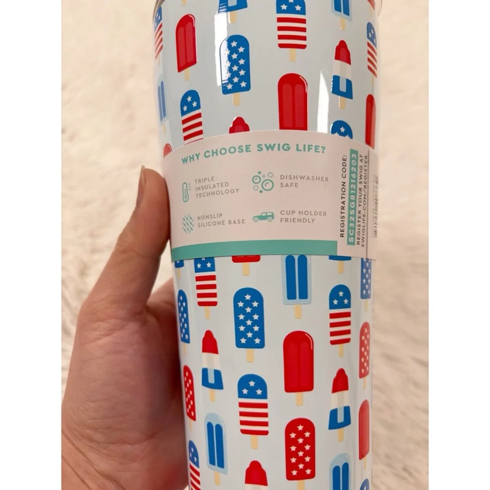 Swig Life 32oz Tumbler | Insulated Stainless Steel Travel Tumbler | Rocket Pop‎